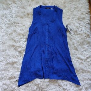 Fylo blue button up tank sz S